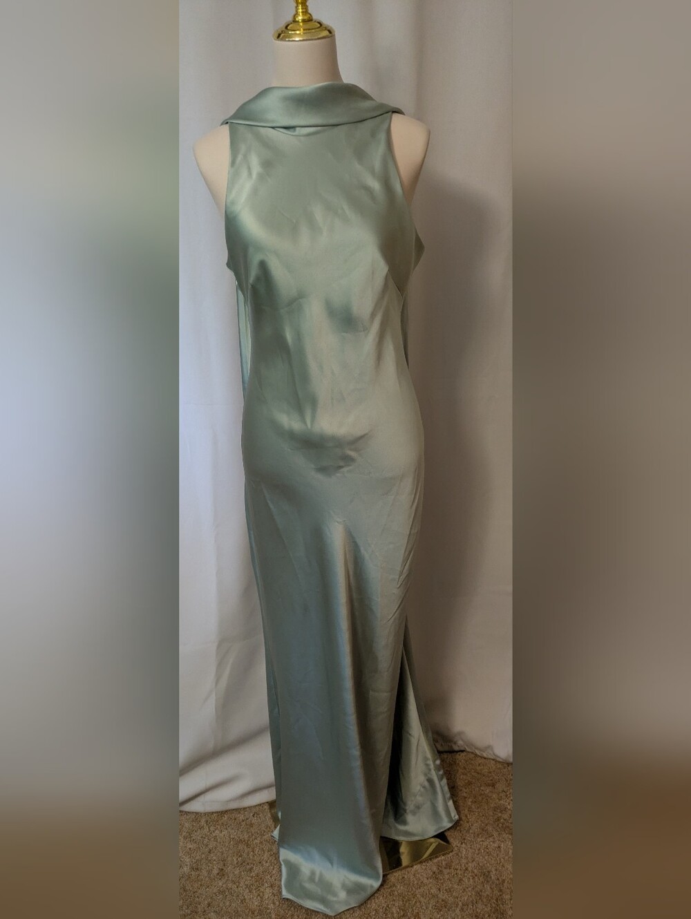 Xscape Slip Dress in Sage Green